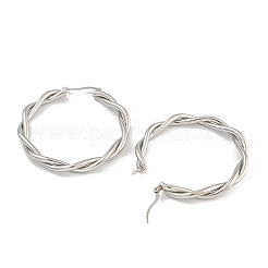 304 Stainless Steel Twist Ring Hoop Earrings for Women&nbsp;EJEW-U022-14P