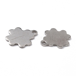 変色しない201ステンレススチールチャーム  クローバー  ステンレス鋼色  13x10.5x0.8mm  穴：1.2mm&nbsp;STAS-K217-96