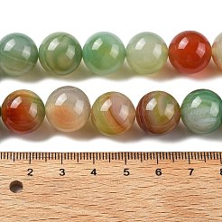 天然マルチカラー瑪瑙ビーズ連売り  染め＆加熱  ラウンド  ミディアムアクアマリン  14mm  穴：1.5mm  約28個/連  15.31''（38.9センチメートル）&nbsp;G-A261-B17-14mm