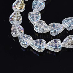 電気メッキガラスビーズセット  ABカラー  葉  クリアAB  10x8x4mm  穴：0.9mm  約65個/連  24.80インチ（63cm）&nbsp;EGLA-S188-16-B04