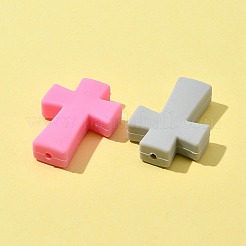 5 個 5 色クロスシリコンフォーカルビーズ  ミックスカラー  35x25x8mm  穴：2mm  1pc /カラー&nbsp;SIL-FS0001-07