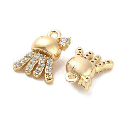 Brass Micro Pave Clear Cubic Zirconia Charms&nbsp;KK-C054-07G