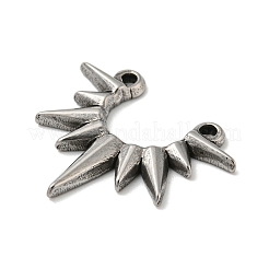 304ステンレスペンダント  太陽のチャーム  2ループ  アンティークシルバー  19x21.5x2mm  穴：1.4mm&nbsp;LS-STAS-G333-01AS