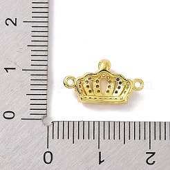 Real 18K Gold Plated Brass Micro Pave Cubic Zirconia Connector Charms&nbsp;X-KK-L209-045G-01