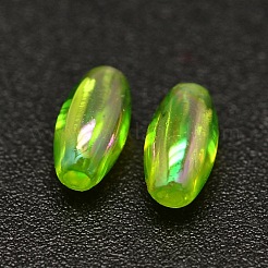 Abカラーメッキ米電気メッキ環境に優しい透明アクリルビーズ  緑黄  6x3mm  穴：1mm  約17700個/500g&nbsp;PACR-I002-35