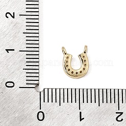 真鍮製マイクロパヴェクリアコネクターチャーム  蹄鉄リンク  18KGP本金メッキ  8.5x6.5x2.5mm  穴：1mm&nbsp;CU-CBA3D76-01G