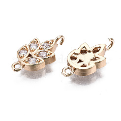 Brass Micro Pave Clear Cubic Zirconia Links Connectors&nbsp;KK-S359-157-RS