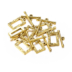 チベット風合金マンテル  長方形  アンティーク黄金  矩形：20x11.5mm  バー：22x5mm  穴：2.5mm&nbsp;GLF5079Y-NF