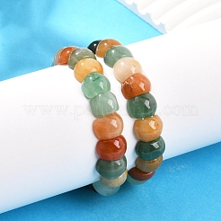 Natural Multi-Color Agate Beaded Stretch Bracelets for Women Men&nbsp;BJEW-M049-10B