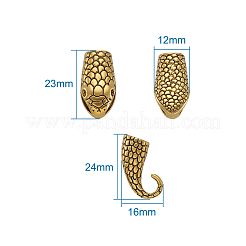 Tibetan Style Alloy Hook and Snake Head Clasps&nbsp;TIBE-TA0001-06AG