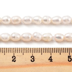 天然養殖淡水パールビーズ連売り  グレード4 A  オーバル  桃パフ  3.8~4.2mm  穴：0.6mm  約30~31個/連  7.09''（18センチメートル）&nbsp;PEAR-P062-16B