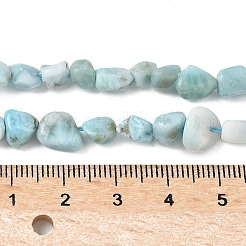 天然石ラリマービーズ連売り  タンブルストーン  ナゲット  5~11x5~7mm  穴：1mm  15.3インチ〜15.7インチ（39~40cm）&nbsp;LS-G-K203-48