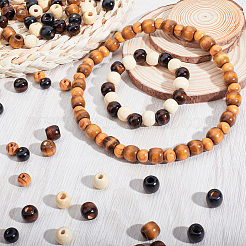 400Pcs 8 Styles Dyed Natural Maple Wood Beads&nbsp;WOOD-PA0001-14