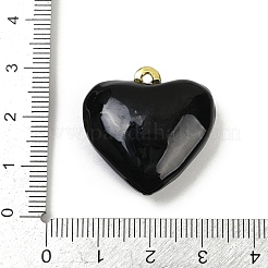 真鍮製エナメルペンダント  18KGP本金メッキ  ハートチャーム  ミックスカラー  26.5x26x10mm  穴：1.6mm&nbsp;KK-M322-01D-G