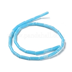 合成インペリアルジャスパー染めビーズ連売り  コラム  ライトスカイブルー  4~4.5x13~14mm  穴：1.2mm  約27~29個/連  14.72''~14.96''（37.4~38センチメートル）&nbsp;G-D077-B01-03