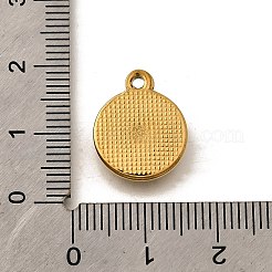 304ステンレスペンダント  ラインストーン付き  イオンプレーティング（ip）  フラットラウンド  ゴールドカラー  16x13.5x3mm  穴：1.5mm&nbsp;STAS-C122-17G