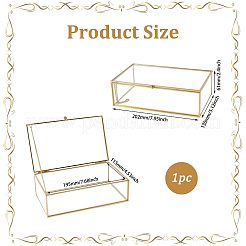 Transparent Glass Jewelry Organizer Display Cases with Metal Frame&nbsp;AJEW-WH0410-465A-1