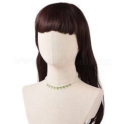 Acrylic Leaf Charm Necklace with Imitation Pearl Beaded for Women&nbsp;NJEW-JN04138