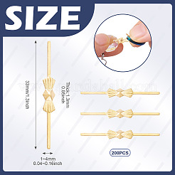 鉄製蝶結びバックル200個  照明器具リンク  Diy シャンデリアクリスタル交換用つらら部分  ゴールドカラー  33x1~4x1.3mm&nbsp;IFIN-TA0001-72G