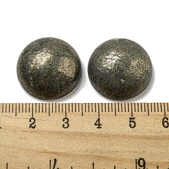 天然パイライトカボション  フラットラウンド  20~21.5x6~8mm&nbsp;G-C115-02A-41