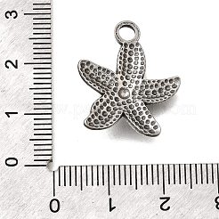 304ステンレスペンダント  変色防止  ヒトデ  23x19.5x3.5mm  穴：3.5mm&nbsp;STAS-H477-02H-P