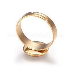 Ion Plating(IP) Adjustable 201 Stainless Steel Finger Rings Components&nbsp;STAS-G187-01G-10mm