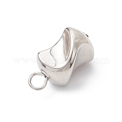 CCBプラスチックペンダント  ナゲット  鉄ループ付き  プラチナ  22.5x12x13mm  穴：3.5mm&nbsp;PALLOY-JF04315
