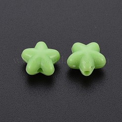 不透明なアクリルビーズ  スター  薄緑  10x10.5x6mm  穴：1.6mm  約1690個/500g&nbsp;MACR-S373-26-A05