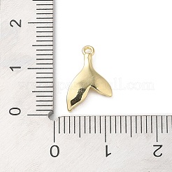 真鍮製ペンダント  海洋動物の魅力  ゴールドカラー  魚の尾  13x9x2mm  穴：1mm&nbsp;KK-H450-01J-G