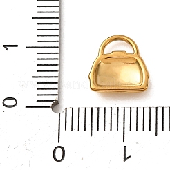 304ステンレスペンダント  バッグのチャーム  ゴールドカラー  10x9.5x2mm  穴：2x4mm&nbsp;STAS-Z204-03G-01