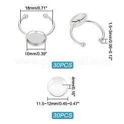 DIY Blank Dome Finger Ring Making Kit&nbsp;DIY-UN0004-18A