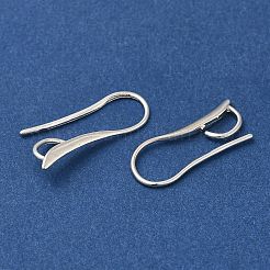 真鍮のピアスフック  カドミウムフリー＆鉛フリー  925銀メッキ  22x8x2mm  穴：2x5mm  ピン：0.8mm&nbsp;KK-H502-12S