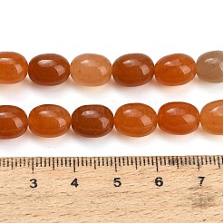 天然石レッドアベンチュリンビーズ連売り  オーバル  10.5~11.5x8.5mm  穴：1.2mm  約37~38個/連  14.92''~15.10''（37.9~38.35センチメートル）&nbsp;GG-CBA792A-F01-8x10mm