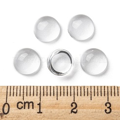透明な半円形のガラスカボション  透明  8~9x4.5~5.5mm&nbsp;GGLA-R027-8mm