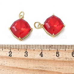 Brass Micro Pave Cubic Zirconia Pendants&nbsp;KK-F892-08G