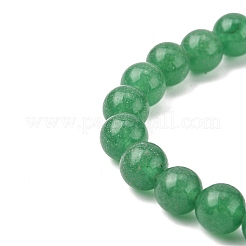 天然緑のアベンチュリンビーズの魅力のブレスレット  合金のパーツと  染め  プラチナ  花  7-5/8インチ（19.5cm）  8mm&nbsp;BJEW-PH01136