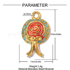 304 Stainless Steel with Enamel Pendants&nbsp;SA-OY001-78G