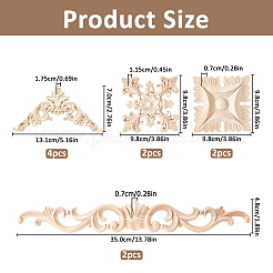 Rubber Wood Flower Carved Corner Decor&nbsp;AJEW-FH0009-26