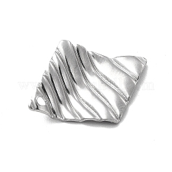 変色しない201ステンレススチールペンダント  ひし形チャーム  ステンレス鋼色  21.5x16.5x1mm  穴：1.4mm&nbsp;STAS-G296-01P