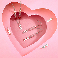 6Pcs 925 Sterling Silver Word Love Charms&nbsp;STER-PH0003-14
