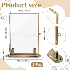 2Pcs Rectangle Brass Picture Photo Frame&nbsp;AJEW-WA0005-04A