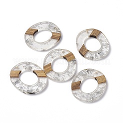 Transparent Resin & Walnut Wood Pendants&nbsp;RESI-M027-01K
