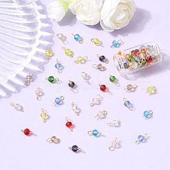 240Pcs 10 Colors Glass Connector Charms&nbsp;PALLOY-SW00087
