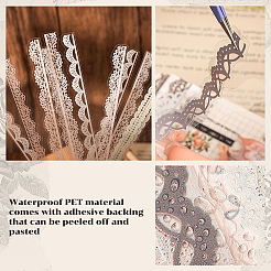 6Bag 6 Styles PET Lace Patterns Decorative Dacals for DIY Scrapbooking&nbsp;AJEW-SP0002-76