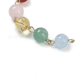 Chakra Theme Natural Quartz & Rose Quartz & Carnelian & Green Aventurine & Lapis Lazuli & Amethyst & Synthetic Citrine Round Beaded Bracelets for Women&nbsp;BJEW-JB11194-01