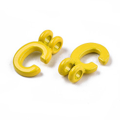 スプレー塗装合金2ループリンクペンダント  カドミウムフリー＆鉛フリー  文字L  文字.c  13.5x8x1.5mm  穴：2mm&nbsp;LS-X-PALLOY-T075-48C-RS