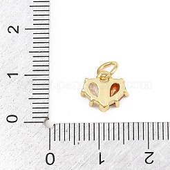 Valentine's Day Brass Micro Pave Red Cubic Zirconia Pendants&nbsp;KK-E798-10D-G