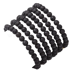 天然宝石ラウンドビーズストレッチブレスレットセット（女性用）5個  内径：2-1/8インチ（5.5cm）&nbsp;BJEW-JB10981