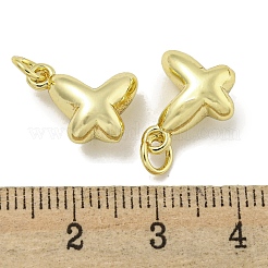 真鍮製チャーム  丸カン付き  カドミウムフリー＆鉛フリー  長持ちメッキ  蝶  18KGP本金メッキ  14.5x12x6mm  穴：3mm&nbsp;X-KK-E114-08G