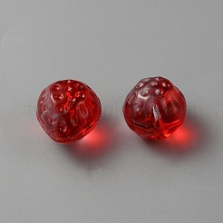 手作りランプワークビーズ  半孔  苺  レッド  13x11x10mm  穴：1.2mm&nbsp;LAMP-CJC0003-04